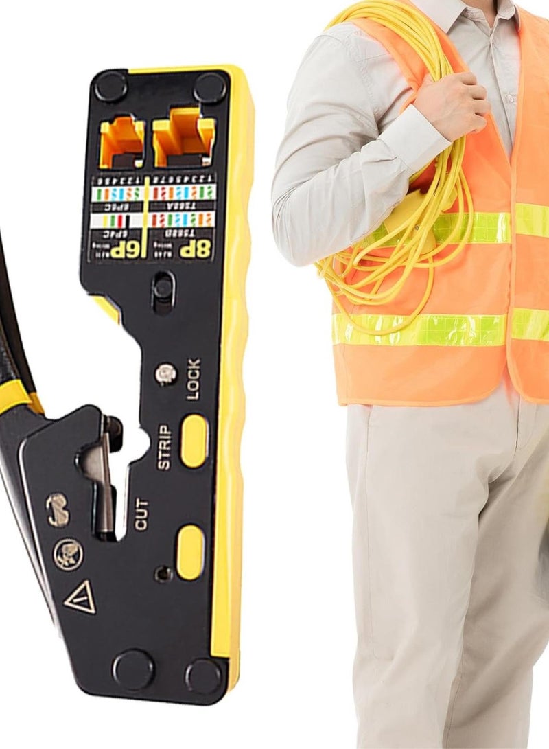 GGOOT Cable Stripper Cutter | Connector Crimping Pliers | Professional Heavy Duty Connector Crimping Pliers Multi-Function Electrical Tools & Hardware for Electricians  - Image 1