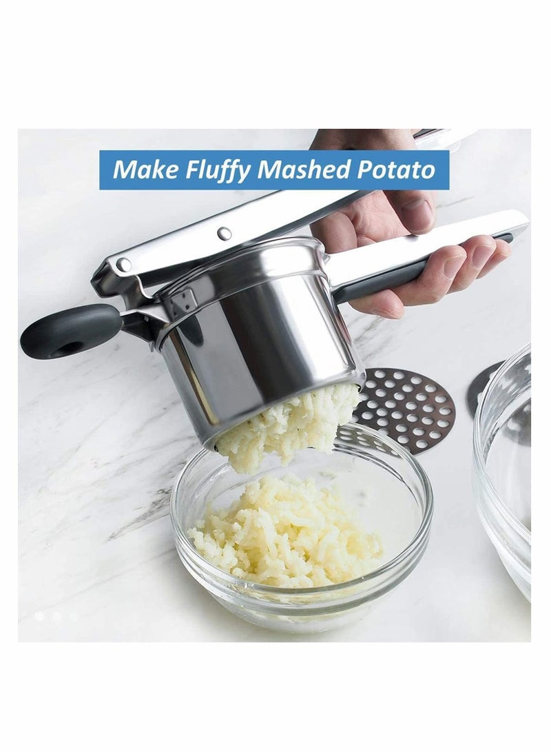NIBEMINENT Potato Ricer, Ricer for Mashed Potatoes, Stainless Steel with 3 Interchangeable Fineness Discs and Masher Creates Smooth Creamy Potatoes Fruits Vegetables - Image 4