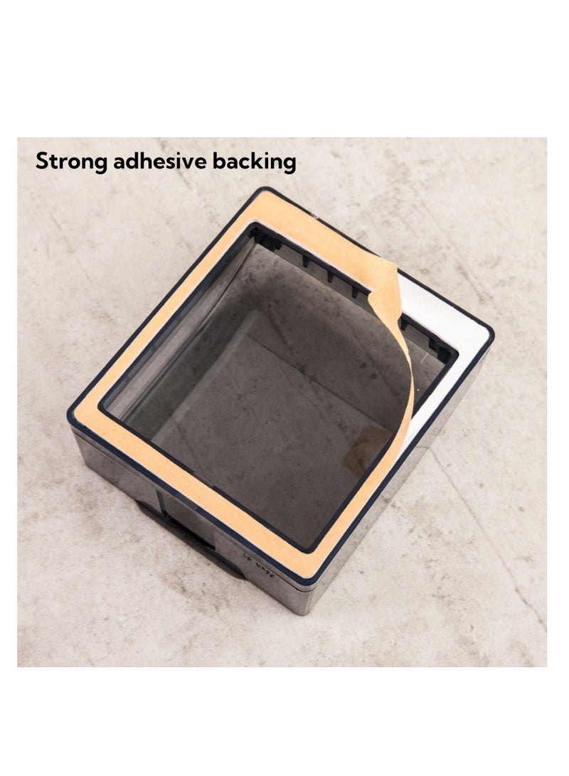 نوفولان صندوق غطاء بلاستيكي مقاوم للماء لمفاتيح الحائط، عبوة من 4 أغطية ذاتية اللصق مقاومة للماء لـ 86 نوعًا من أغطية المفاتيح الشفافة السوداء، لحماية مقابس الحمام والمطبخ من تناثر الماء - Image 5