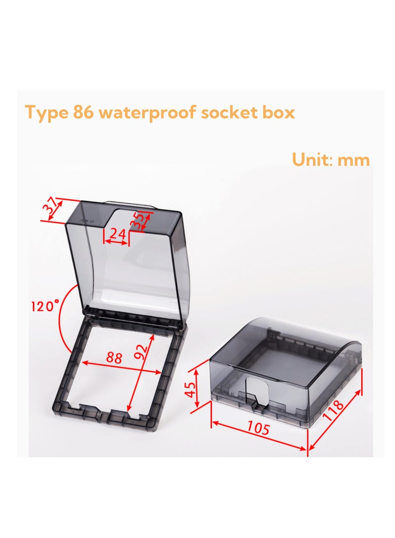 نوفولان صندوق غطاء بلاستيكي مقاوم للماء لمفاتيح الحائط، عبوة من 4 أغطية ذاتية اللصق مقاومة للماء لـ 86 نوعًا من أغطية المفاتيح الشفافة السوداء، لحماية مقابس الحمام والمطبخ من تناثر الماء - Image 4