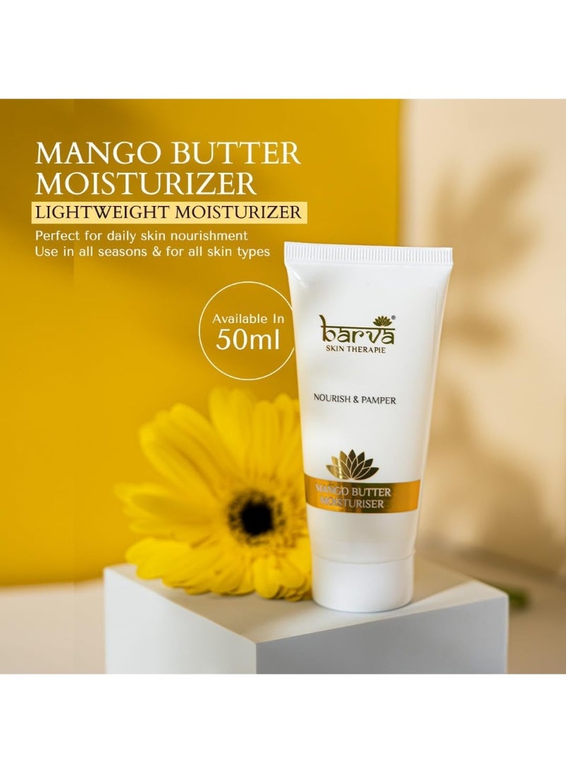 Barva Special 3-Product Skincare Set | Mango Butter Moisturizer Face Cream 50ml, Antioxidant Pomegranate Body Lotion 200ml & Lip Balm | With Ghee, Aloe Vera & Vitamin E | Natural Face & Body Care Combo - Image 2