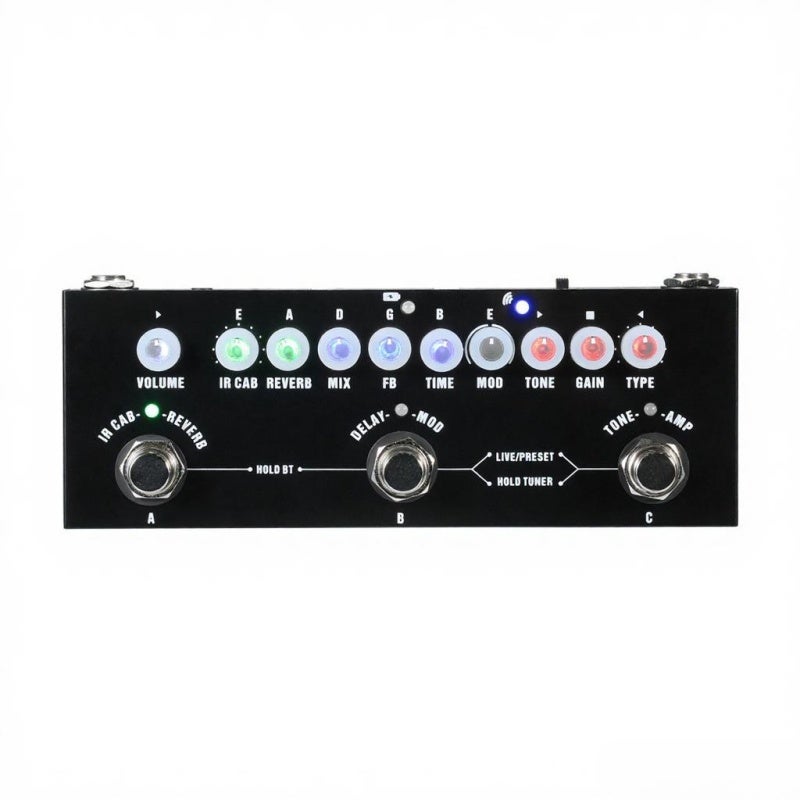 CUVAVE Guitar Multieffects Pedal: Black Compact & Portable - Preset 3 Sets Of Original Tone Combined Effect Pedal For Electric Guitar Players Home Recording - Image 2
