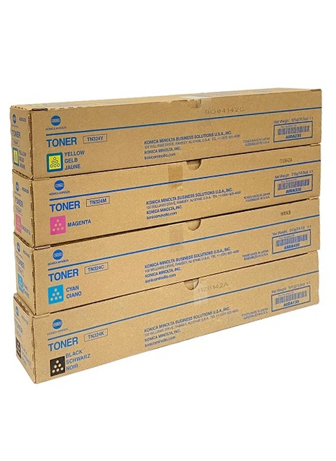 أوفيس ميكر Office Maker Compatible TN324 Toner Cartridge Replacement for Konica Minolta Bizhub C258 C308 C368 Series Black 27000 Color 25000 Pages 4 Pack  - Image 1