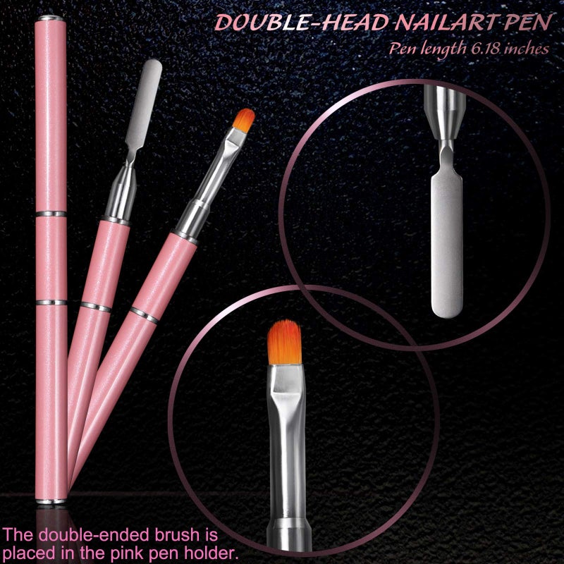 MIKIMIQI Dual Nail Forms Set Poly Gel Quick Building Nail Kit, 120Pcs Stiletto Gel Nail Molds with 10Pcs Acrylic Nail Tips Clips 1Pc Dual-Ended Poly Extension Gel Brush Nail File for Polygel Extension - Image 4