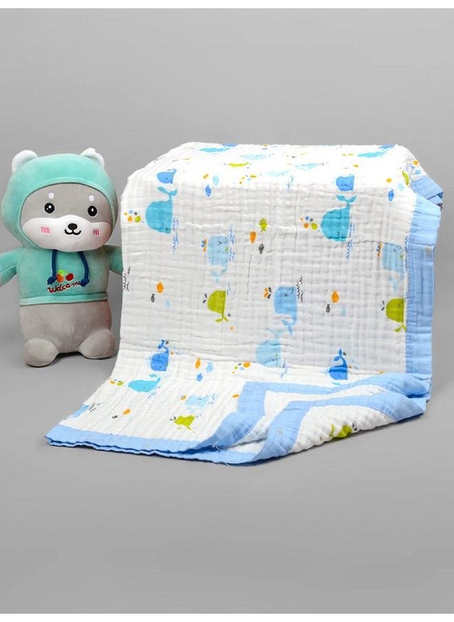 MOM'S HOME Organic Cotton Baby Muslin 6 Layer Blanket ; 100 X100 Cm ; 0 3 Years ; Pack Of 1 (Prints May Vary)  - Image 3