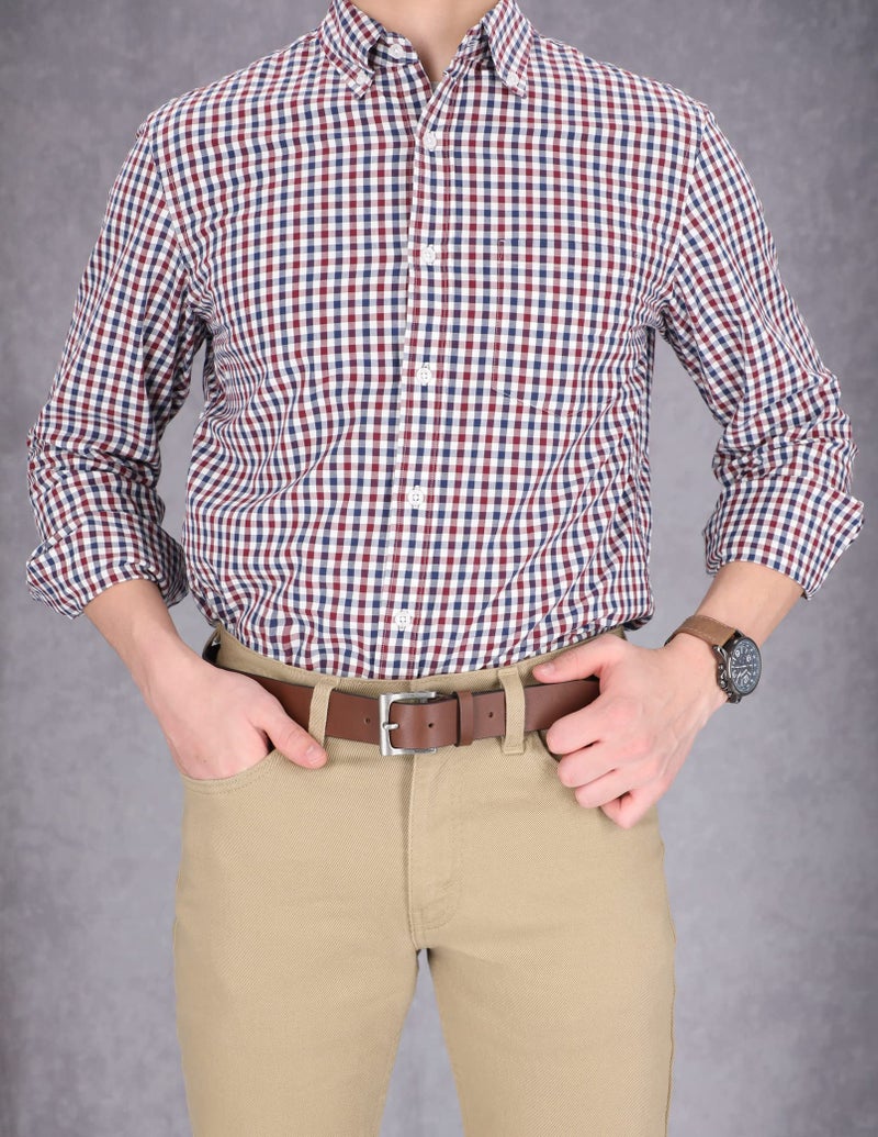 Timberland Men's Classic Leather Jean Belt 1.4 Inches Wide, Brown, 40 - Image 3