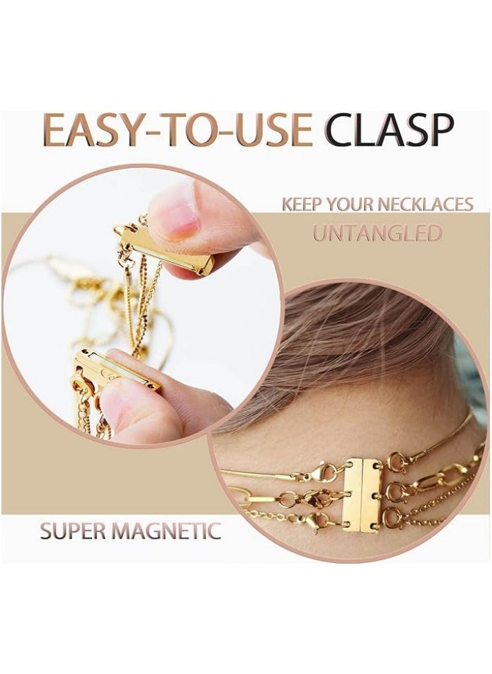 Generic Layering Necklace Clasp 18 K Gold and Silver Separator for Stackable Necklaces  - Image 4