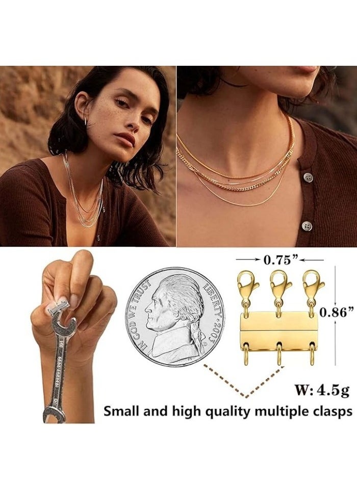 Generic Layering Necklace Clasp 18 K Gold and Silver Separator for Stackable Necklaces  - Image 2