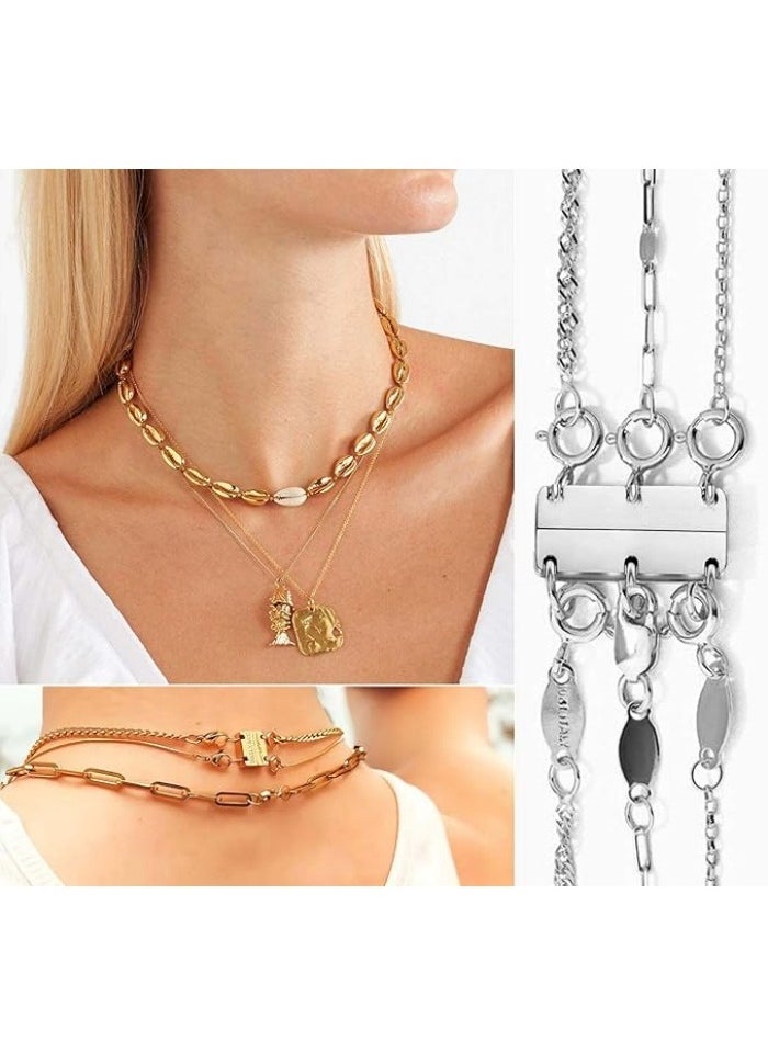 Generic Layering Necklace Clasp 18 K Gold and Silver Separator for Stackable Necklaces  - Image 3