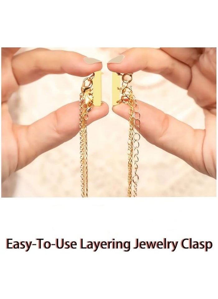 Generic Layering Necklace Clasp 18 K Gold and Silver Separator for Stackable Necklaces  - Image 5