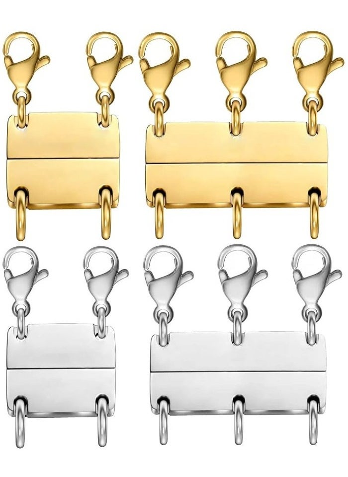Generic Layering Necklace Clasp 18 K Gold and Silver Separator for Stackable Necklaces  - Image 1