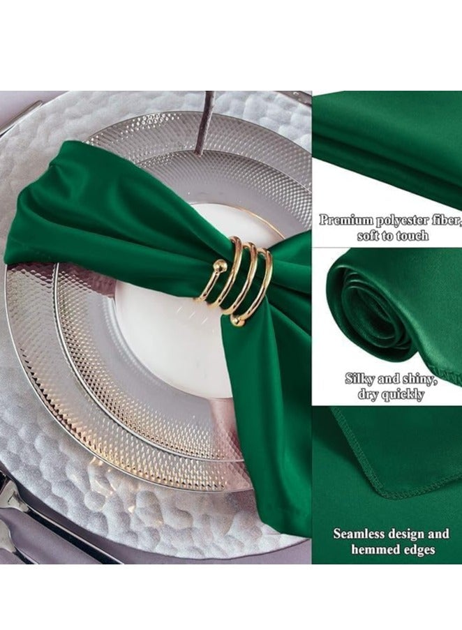 Loquat 10 Pieces Satin Cloth Napkins Dinner Square Table Napkins for Parties Weddings Dinner Decoration Restaurant - Image 2