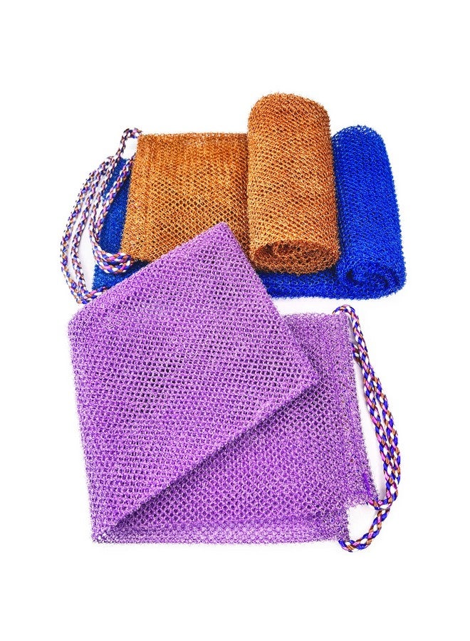 Mr.Cui'shop African Exfoliating Net 3 Pieces Super Exfoliating Home Spa Weave Back Exfoliating Scrubber For Shower Body Wash Cloths Deep Clean & Invigorate Your Skin Double Sided Available - Image 2