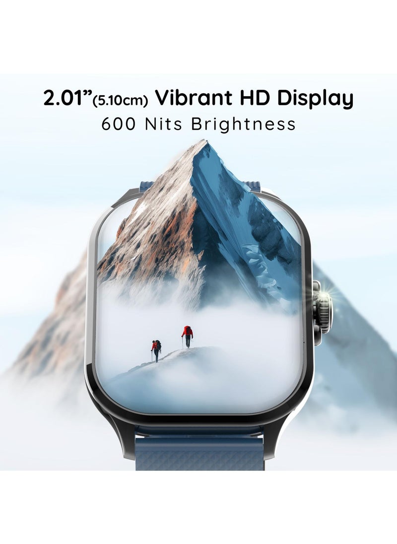 Pebble Oslo 2.01" Vibrant HD Display, BT Calling, Premium Metal Body, Fast Pairing, DIY Watch Faces, Health Suite, Multiple Sports Mode, Smart Features