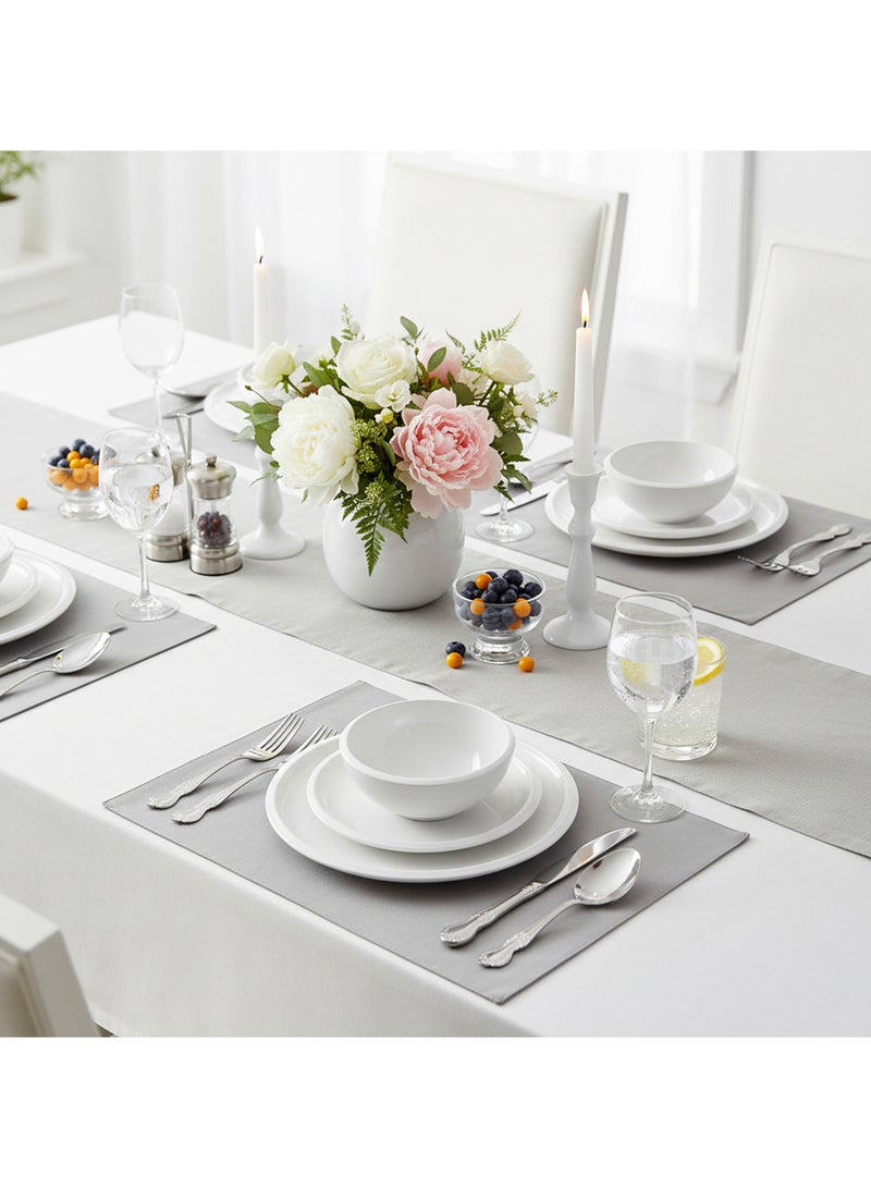 Cuisine Art WREN 18-Pc Bone China Dinnerware Set - White | Premium Dinner Set with Dinner Plates, Dessert Plates & Bowls for Everyday Dining, Family Meals, Perfect for 6 People for Ramdan, EID,Christamas - Image 5
