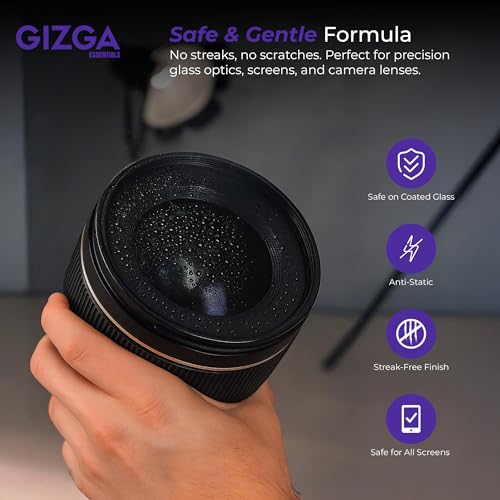 Gizga Essentials 5 in 1 Screen Cleaning Kit with 250ml Spray Microfiber Cloth, Soft Brushes, Wet Wipes | for Laptop, PC, TV, Camera Lens, Binocular, Smartphone, Tablet, Eyeglass, Keyboard Cleaning - Image 5