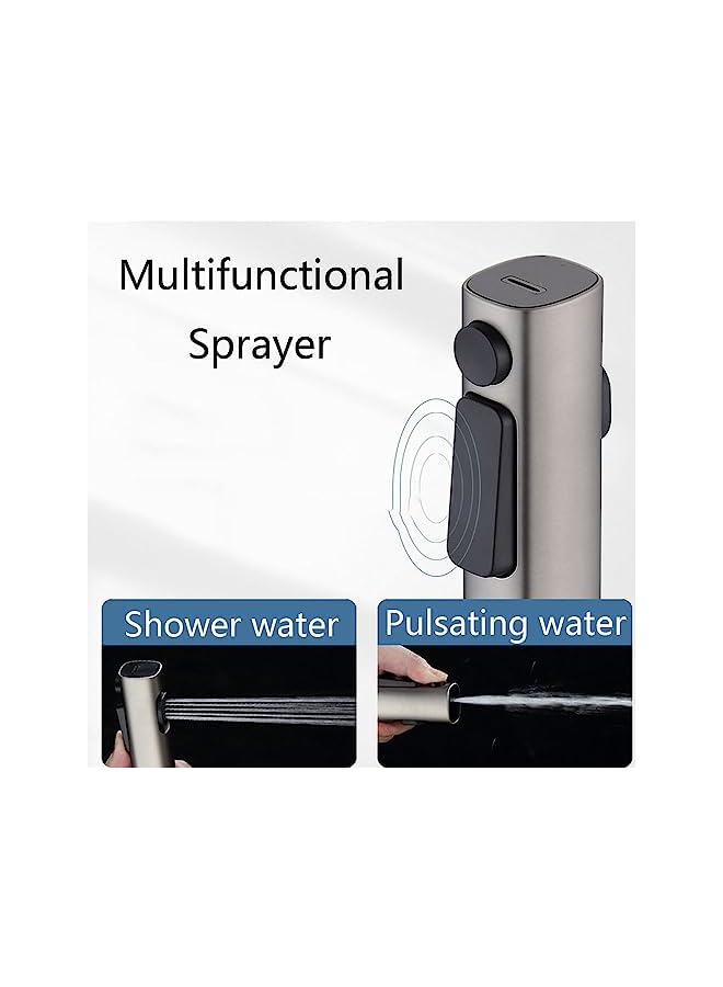 The Bros Handheld Bidet Sprayer for Toilet,Portable Two-Function Shower Head Kitchen Sink Faucet Attachment Lightweight Mini Hand-Held Spray Multifunction Premium Sprayer for Bathroom Kitchen-Black - Image 3
