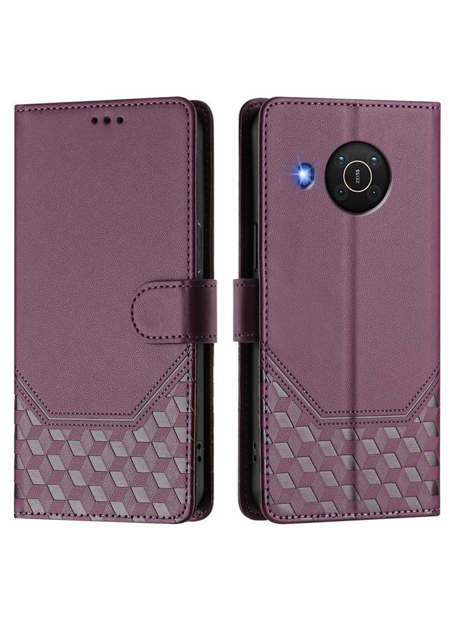 اس-توب جراب لهاتف Nokia X20 / X10 مصنوع من الجلد بنقش قرص العسل بتقنية RFID - Image 2