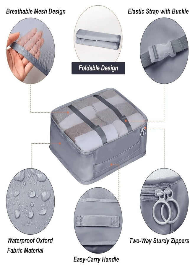 GAMAHA Travel Organizer 7 in 1 Travel Laundry Cosmetics Luggage Packing Organizers Set Makeup Bags Organizer Packing Cubes with Shoe Bag for Travel, Nylon (Gray) - Image 3