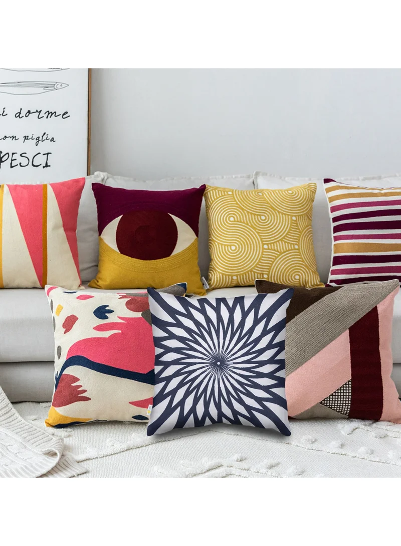 Donetella 2 Piece Embroidered cushion cover (45x45 cm) without filler Blue