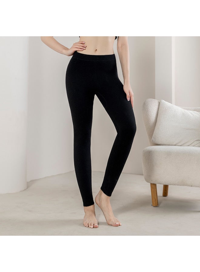 Thickened Cashmere Pants For Men And Women, High-waisted Thermal Leggings, Winter Inner Wear, Slim-fit Wool Knit Pants