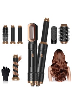 UKLISS Hair Styler, 6 in 1 Hot Air Stylers, Hair Dryer Fast Drying, Hot Air Brush Set with Auto Air Hair Curler Wand, Volumizer, Round Brush, Hair Straightener Brush,1200W Hair Straightener Comb Curling Brush with 6 Interchangeable Barrels Negative Ion Salon Styler Tools  - Image 1