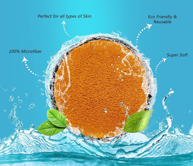 SOFTSPUN Microfiber Reusable Makeup Remover Cleansing Pads for Face Eyes Lipstick Pack of 4 280 GSM 12x12cms BlueWhite Safe for all Skin Types - Image 4