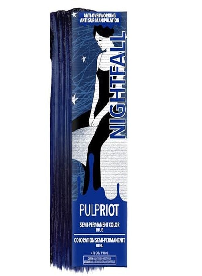 Pulp Riot Semi Permanent Hair Color Nightfall – Highly Saturated Blue with Deep Purple Undertones, Long-Lasting Vibrancy, Anti-Overworking Formula, Vegan, Conditioner-Based, 4oz Tube - Image 1