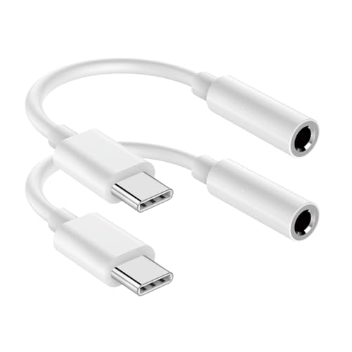 ZENVAN USB C to 3.5mm Audio Headphone Jack Adapter (2Pack), Aux to USB C Dongle Cord Cable Compatible with iPhone 17/16/15, iPad Pro, Samsung Galaxy S25 S24 S23 Ultra/Google Pixel - White - Image 1
