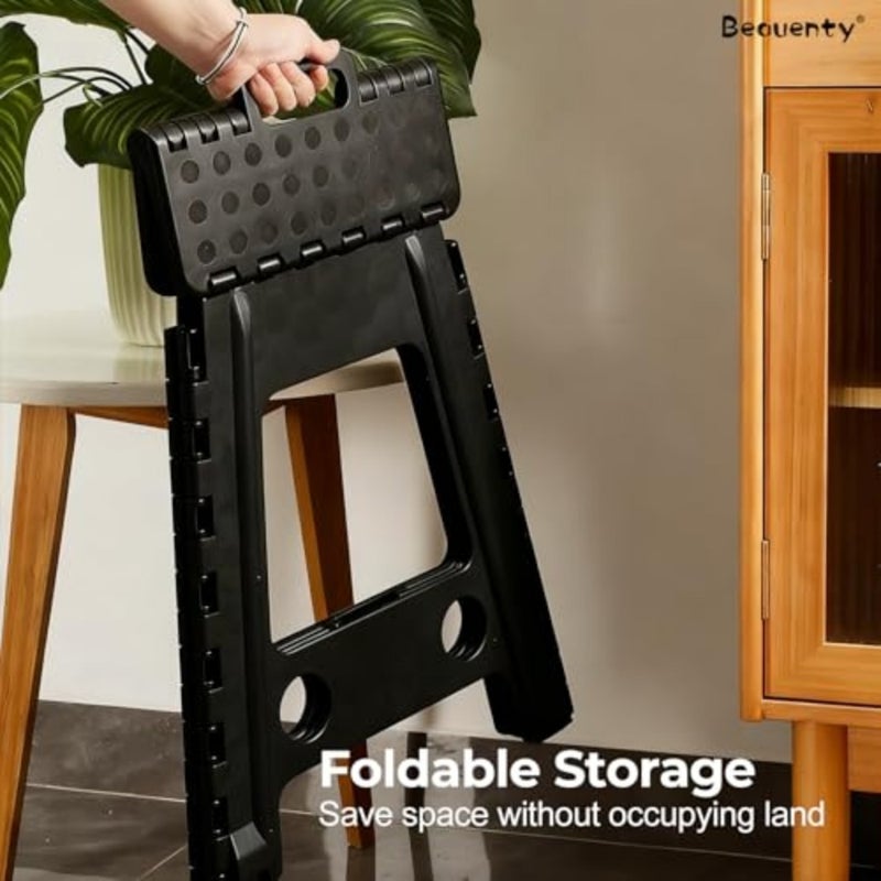 Portable Folding Step Stool, Heavy-Duty Plastic Step Stool, Multi-Purpose Folding Stool for Bathrooms, Camping, Fishing, Bedrooms, Kitchens - Image 4