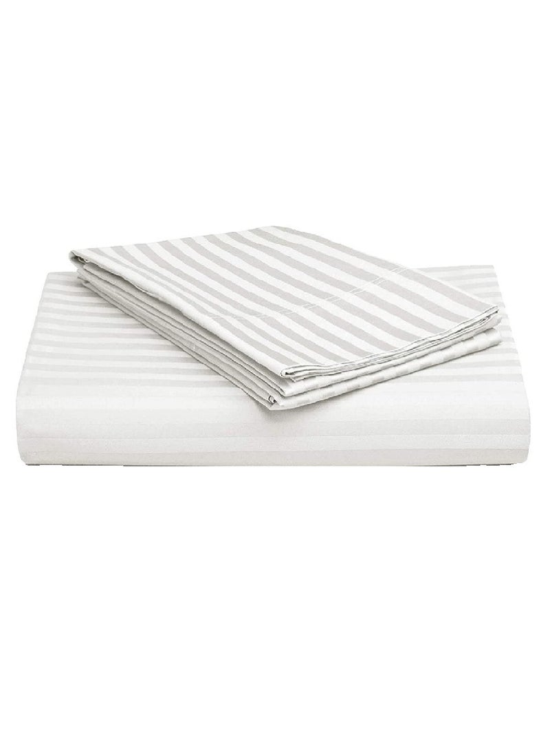 Blueberry Cotton Queen Striped Fitted Elastic Pack of 3 Bedsheet 180x200+20cm - Image 1