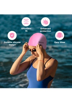 ENDLESS  Comfortable Silicon Swimming Cap with Bubble Design | Elastic Waterproof Swimming Cap for Long and Short Hair with Thicker Edge | For Adults, Women and Men  - Image 2