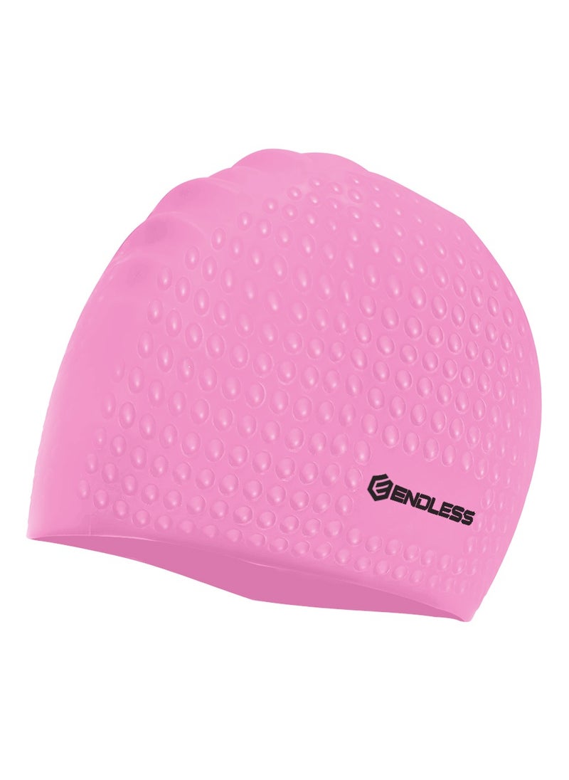 ENDLESS  Comfortable Silicon Swimming Cap with Bubble Design | Elastic Waterproof Swimming Cap for Long and Short Hair with Thicker Edge | For Adults, Women and Men  - Image 1