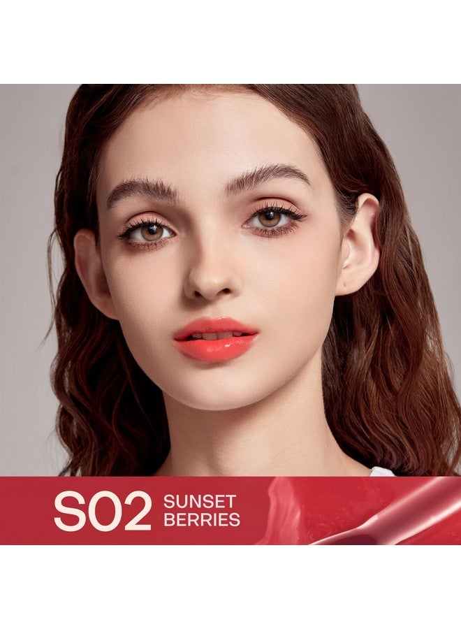 Mistine Lipstick Thai Latte Sheer Aqua Rouge Flowing Plumping Lipstick For Women Non-Sticky Hydrating Lipstick Creamy Finish S02 Sunset Berries 0.12 Fl Oz,1 Count - Image 2