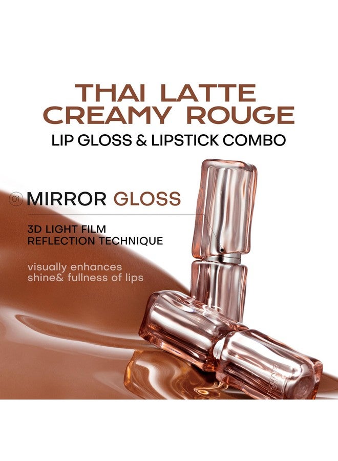 Mistine Lipstick Thai Latte Sheer Aqua Rouge Flowing Plumping Lipstick For Women Non-Sticky Hydrating Lipstick Creamy Finish S02 Sunset Berries 0.12 Fl Oz,1 Count - Image 3