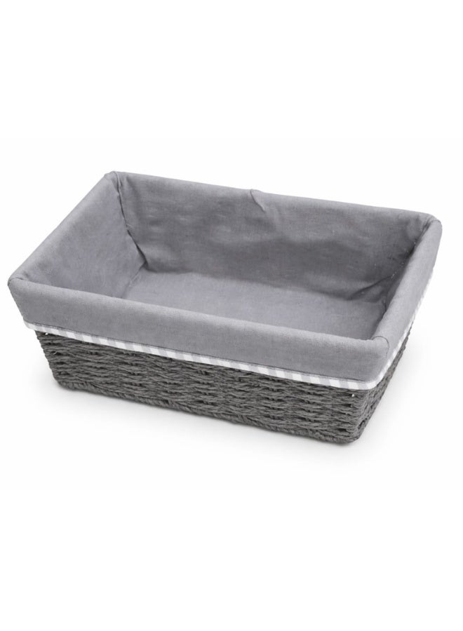 سلة خوص متينة باللون الرمادي الداكن - حل تخزين خفيف الوزن وقابل للغسل وأنيق - Image 2