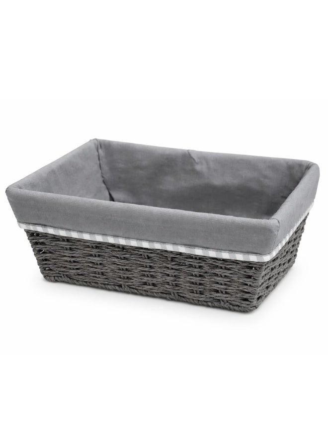 سلة خوص متينة باللون الرمادي الداكن - حل تخزين خفيف الوزن وقابل للغسل وأنيق - Image 1