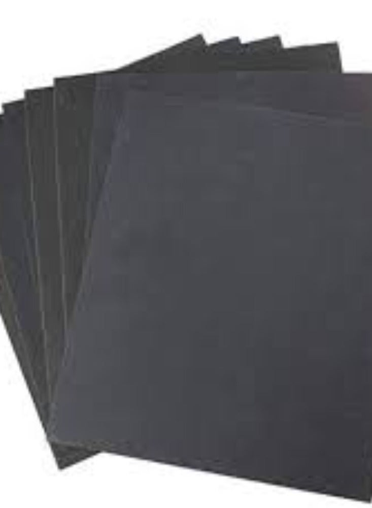 KNP 320 Grit Sandpaper Pack of 100 sandpaper features abrasive particles bonded to a durable backing, ideal for smoothing surfaces and preparing them for painting, staining, or finishing. - Image 1