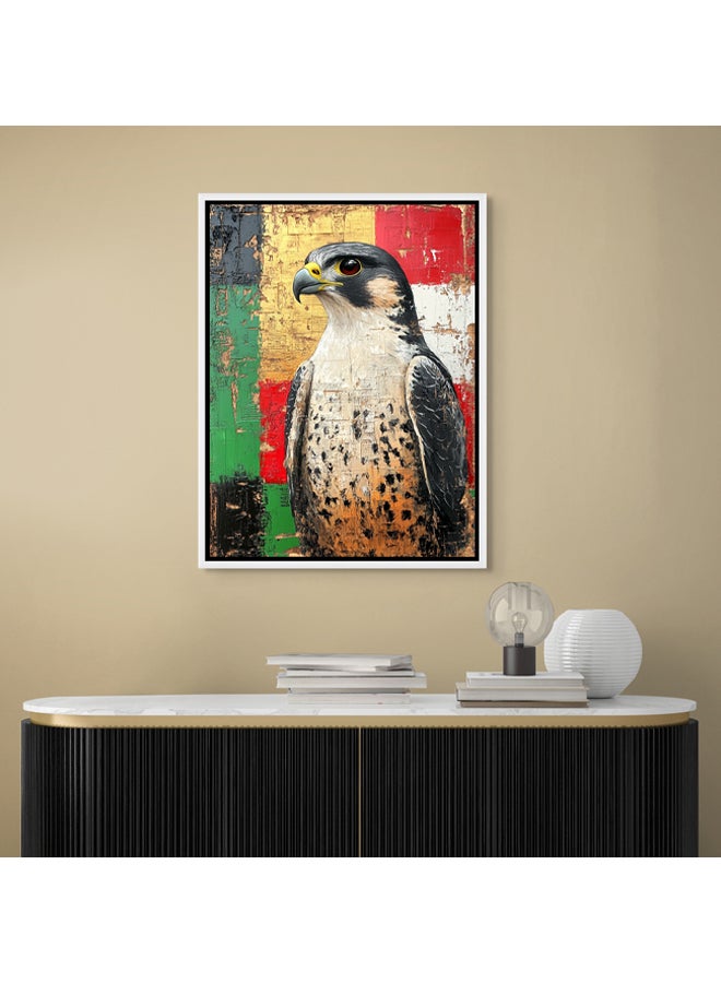 Art Decor Art Decor Framed Canvas Wall Art of Falcon UAE Flag Colors UAE National Bird Painting Print Wall Decor for Office Living Room Gifting - Image 2