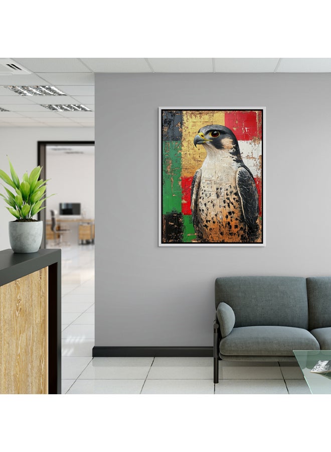 Art Decor Art Decor Framed Canvas Wall Art of Falcon UAE Flag Colors UAE National Bird Painting Print Wall Decor for Office Living Room Gifting - Image 3