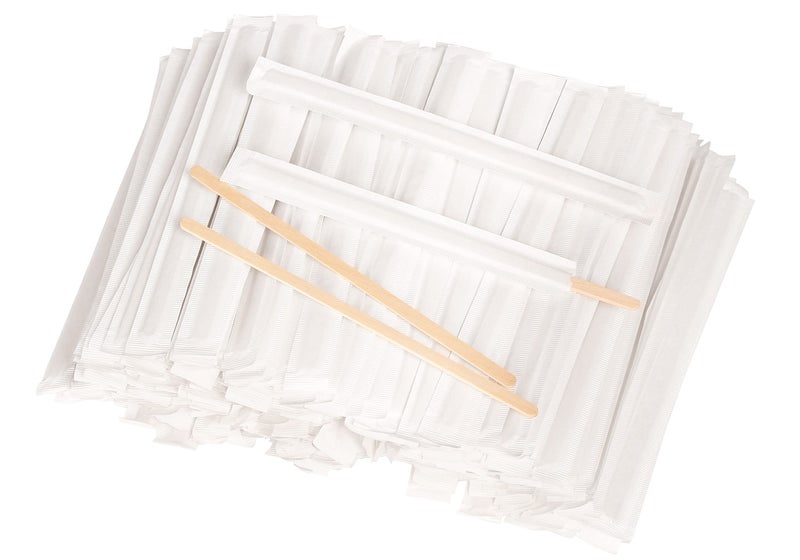 KAIXUAN WOOD KAIXUAN WOOD Coffee Stirrers 500pcs Individually Wrapped Coffee Stirrers Wood  7 Inch Disposable Wooden Stir Sticks for Coffee Cocktail and Hot Drinks 