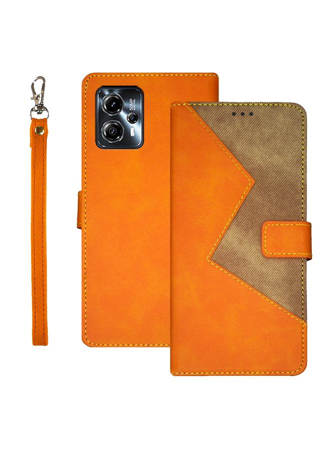 The Bros Case For Motorola Moto G23/G13 Two-color Splicing Leather Phone Case