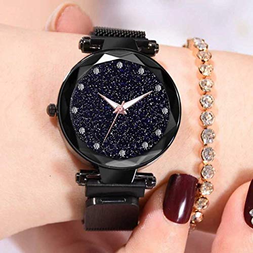 Acnos® Premium Silver and Black Color 12 Point with Trending Magnetic Analogue Metal Strap Watches for Girl's and Women's Pack of - 2(ADM-190-200) - Image 2