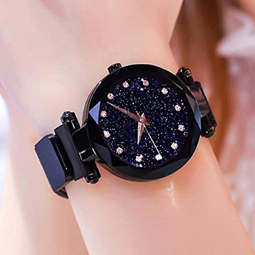 Acnos® Premium Silver and Black Color 12 Point with Trending Magnetic Analogue Metal Strap Watches for Girl's and Women's Pack of - 2(ADM-190-200) - Image 4