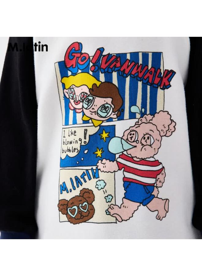 M.latin Kids Children's T-shirt 25 Winter New Boys And Girls Toddler Colorblock Long Sleeve T-shirt - Image 2