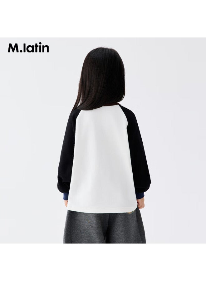 M.latin Kids Children's T-shirt 25 Winter New Boys And Girls Toddler Colorblock Long Sleeve T-shirt - Image 1