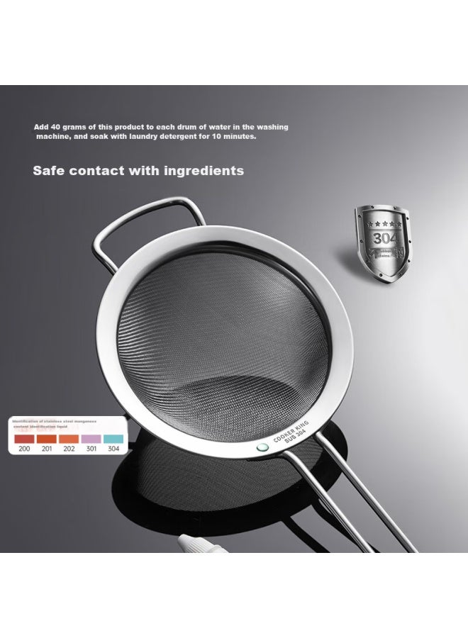 COOKER KING Chuidahuang, Full 304 Stainless Steel Strainer 28 Mesh, Fine Mesh Sieve For Flour, Colander For Filtering Residue - Image 4