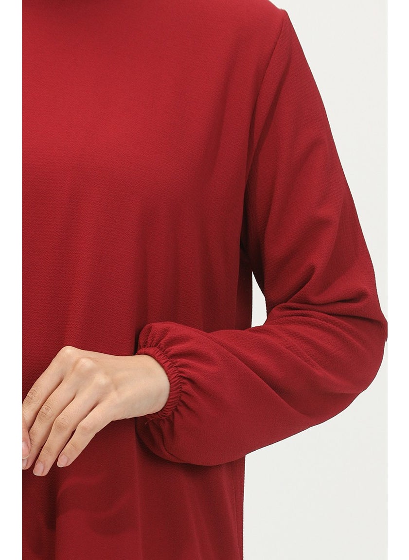 Sefa Merve Hooded Arabboy Tunic 1692-02 Claret Red  - Image 4