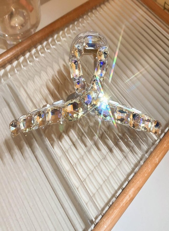 ويوپار مشبك شعر كريستالي من Wiwpar، مشبك شعر أكريليك مرصع بالكامل بأحجار الراين، إكسسوارات شعر كبيرة الحجم للنساء والفتيات (أبيض) - Image 5