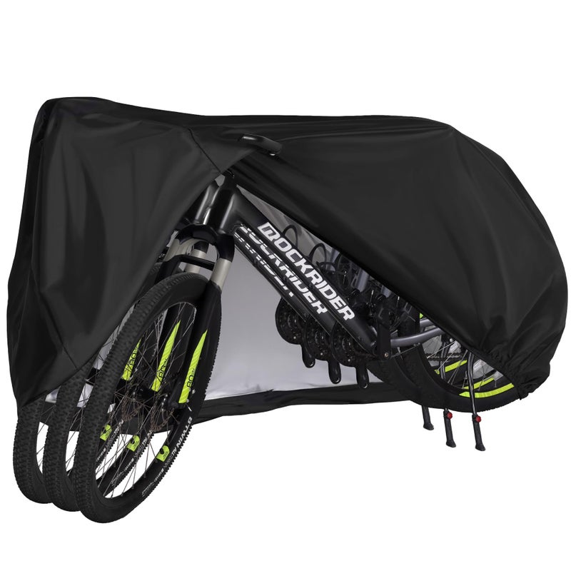 Puroma Bike Cover for 3 Bikes, Outdoor Waterproof Bicycle Covers Rain Sun UV Dust Wind Proof with Lock Hole for Mountain Road Electric Bike (Basic Black) - Image 1